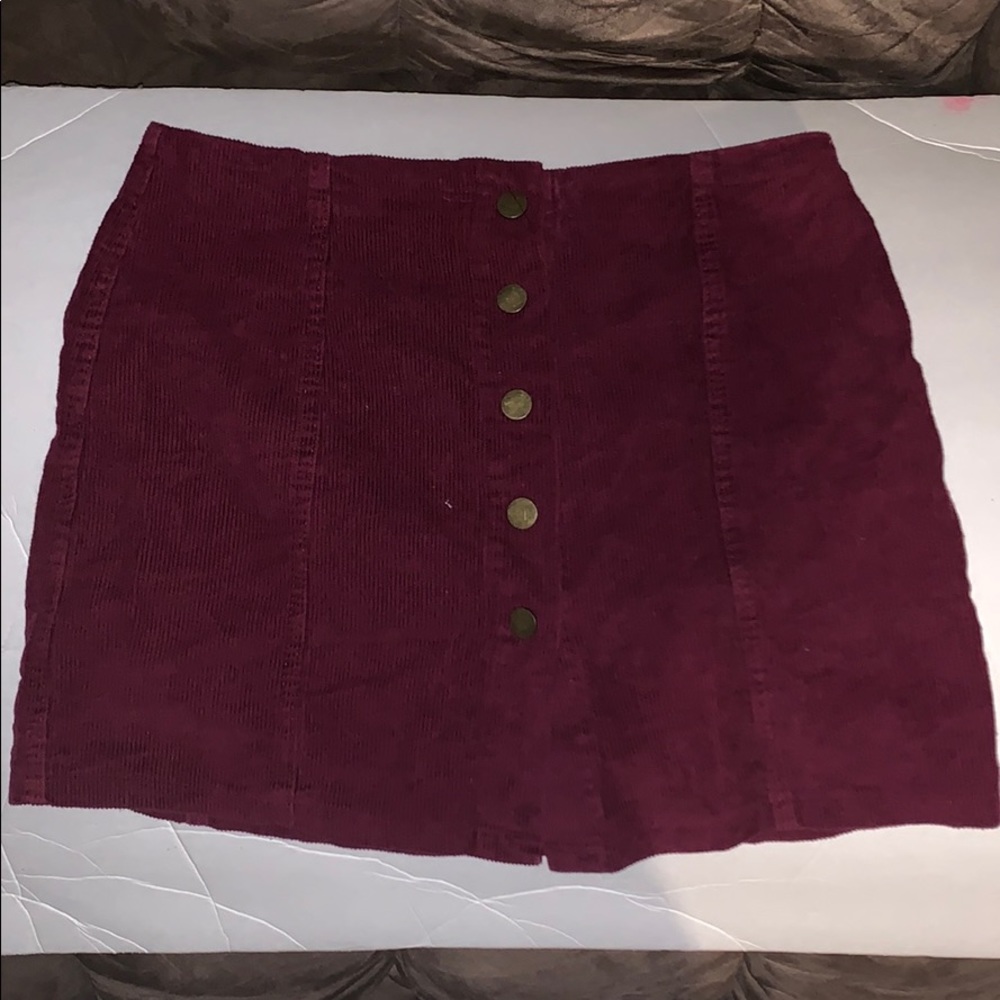 Maroon Corduroy Skirt